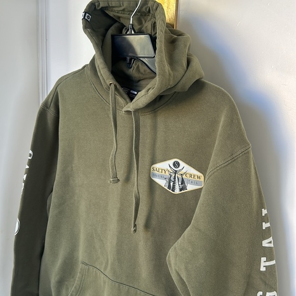 Salty Crew Men’s Hooded Fleece Hoodie in Green Long sleeve size Medium - Picture 4 of 7